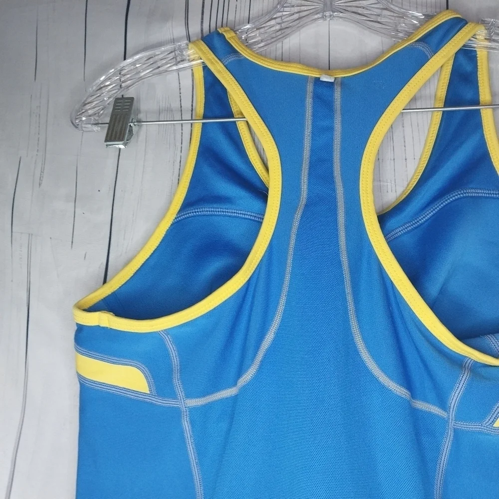 Nike Fit Dry Blue and Yellow LIVESTRONG Racerback Athletic Tank Top